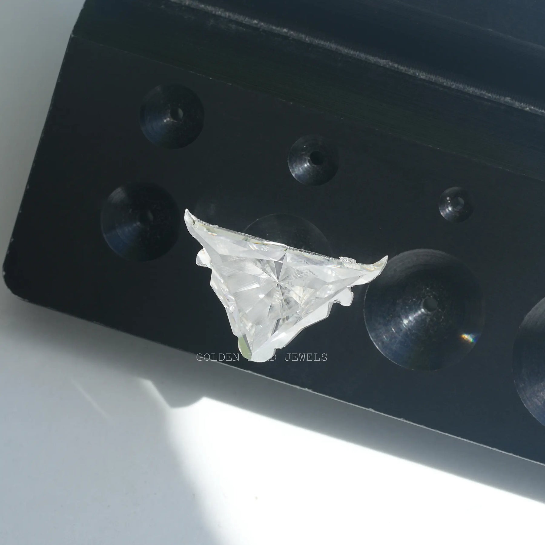2.40 carat antique bull face cut moissanite loose stone
