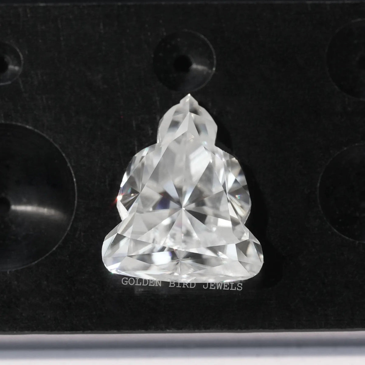 View of Colorless Buddha Cut Antique Loose Stone In White