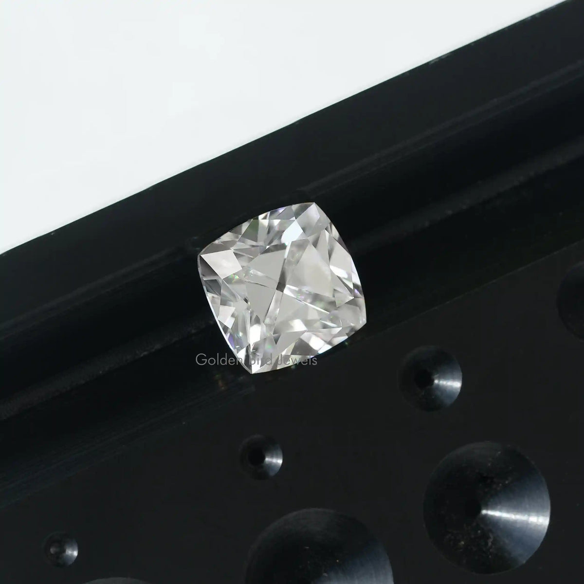 View of Antique Peruzzi Cut Loose Moissanite Stone