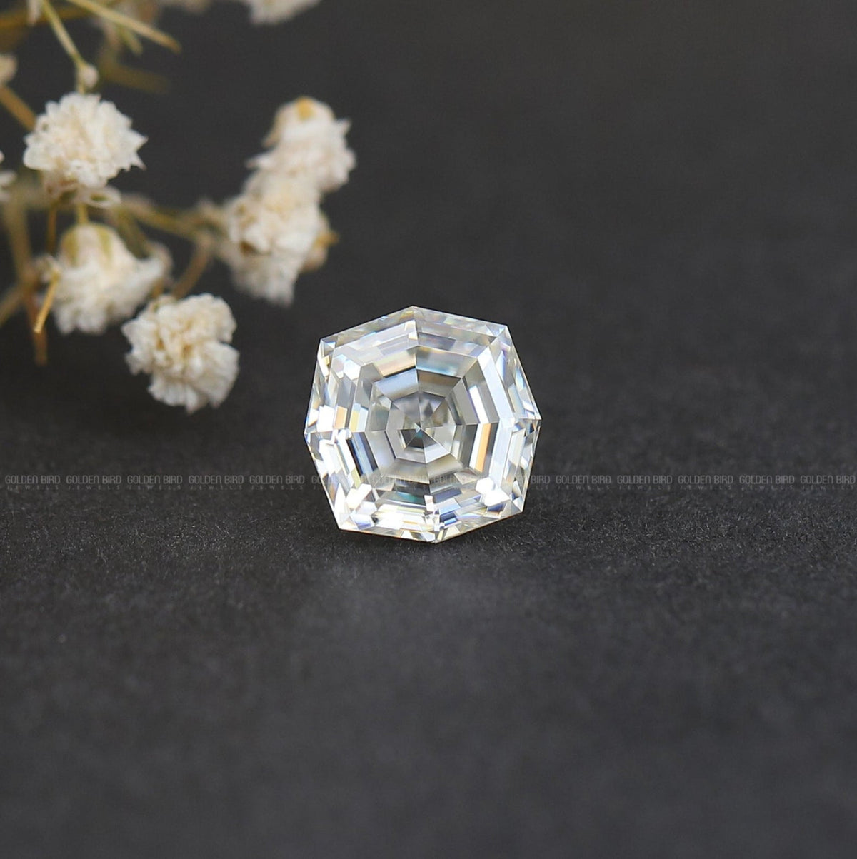Front View Of Moissanite Cushion Cut Loose