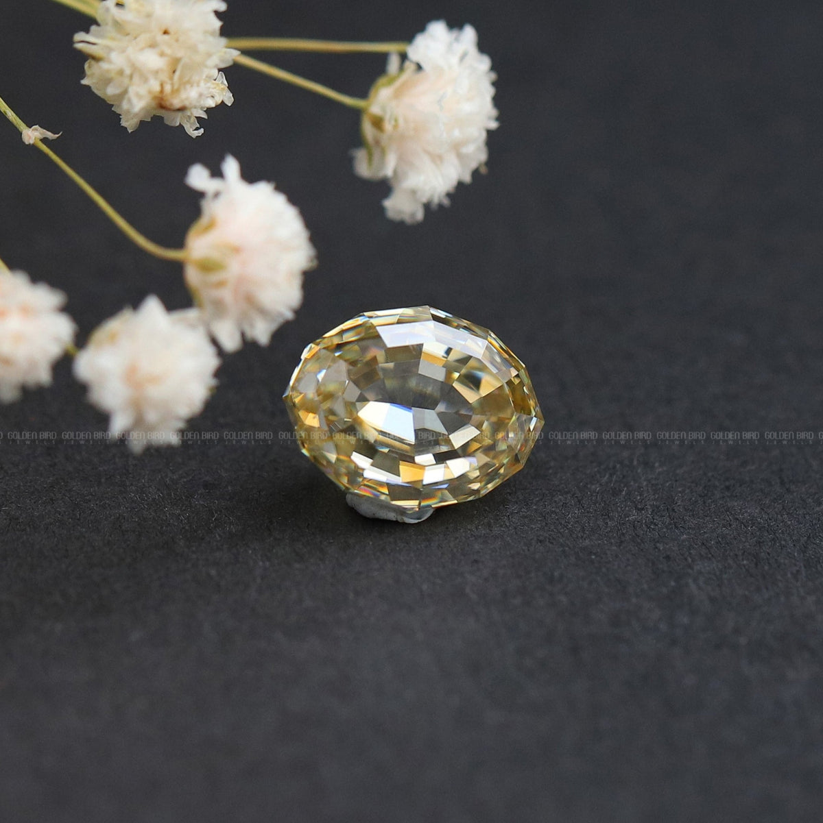 Yellow Oval Cut Loose Moissanite