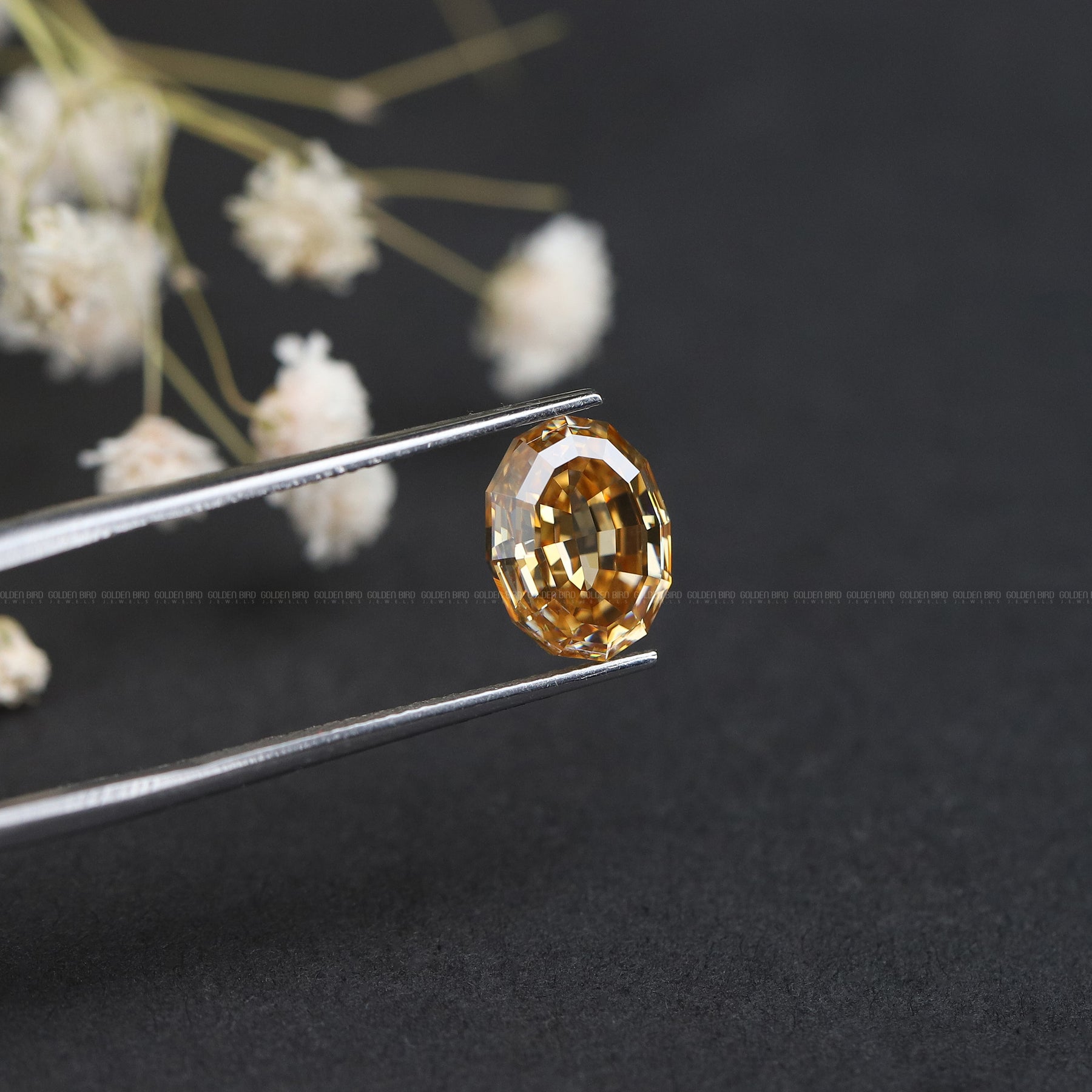 Front View Of Oval Shaped Loose Moissanite Stone