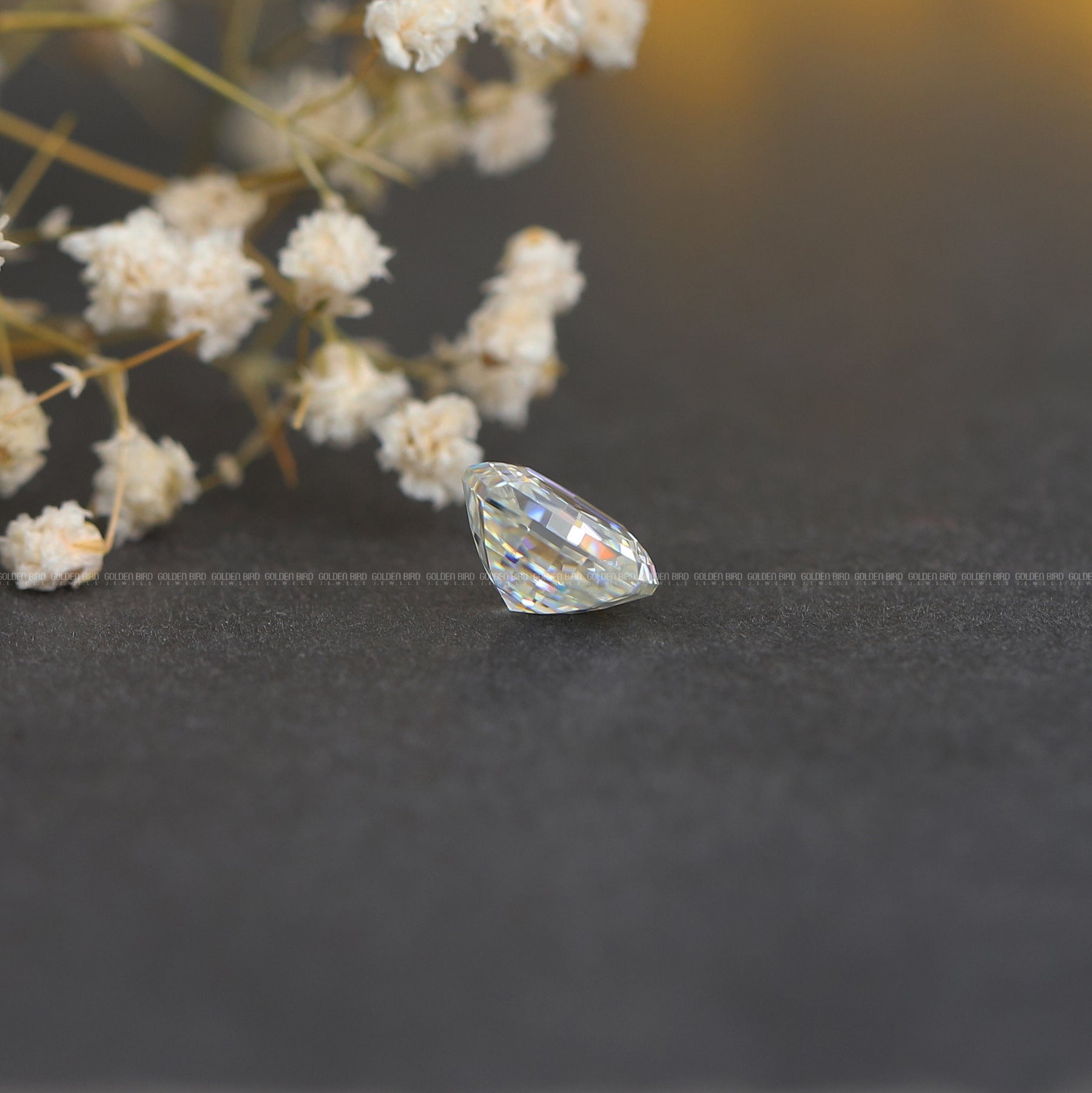 Side View Of Cushion Cut Loose Moissanite Stone