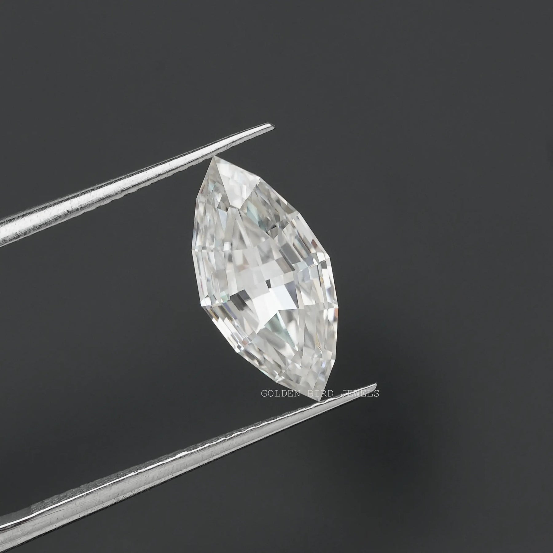 Front View Of Colorless Marquise Cut Loose Moissanite