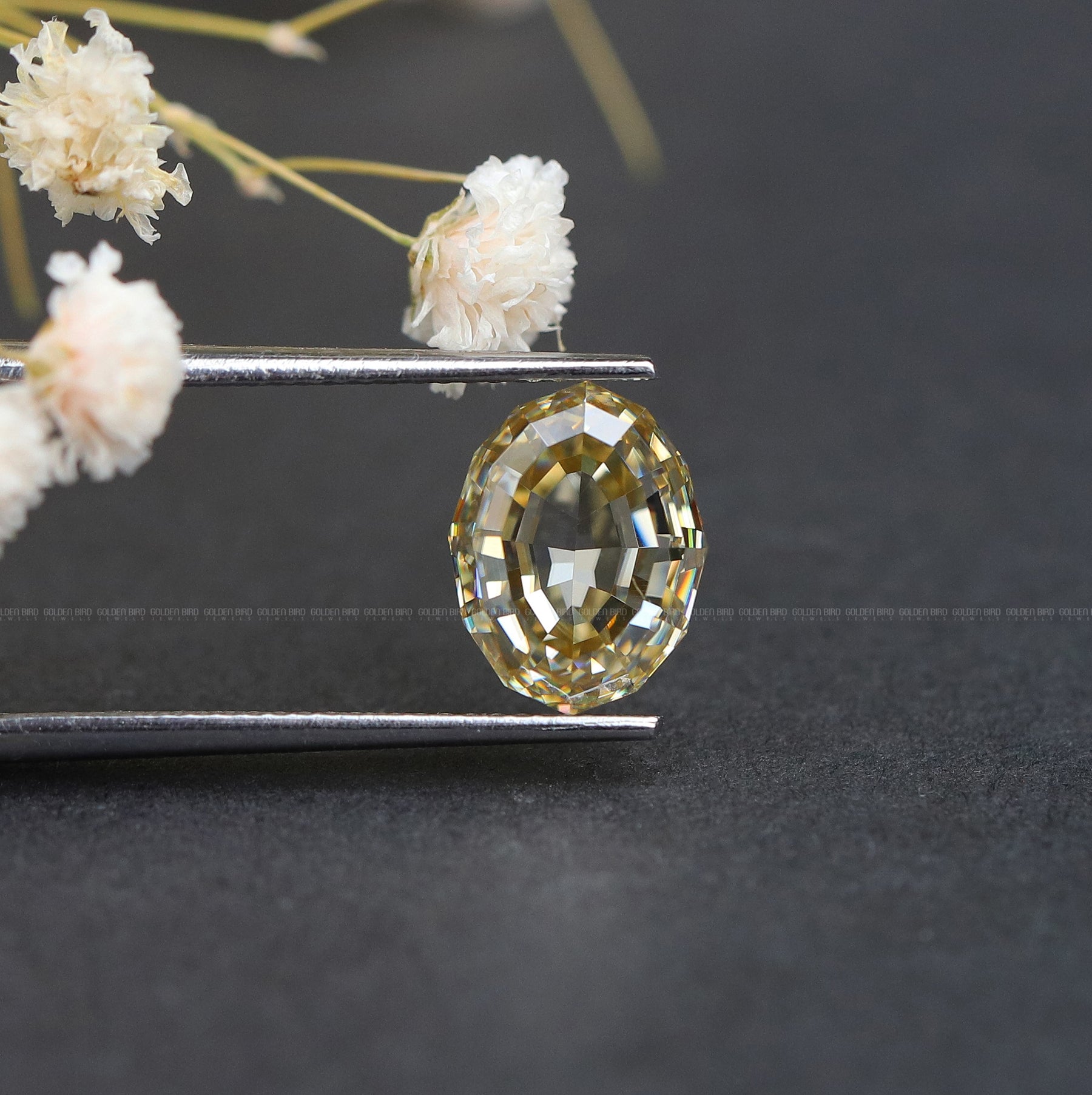 Yellow Oval Cut Loose Moissanite