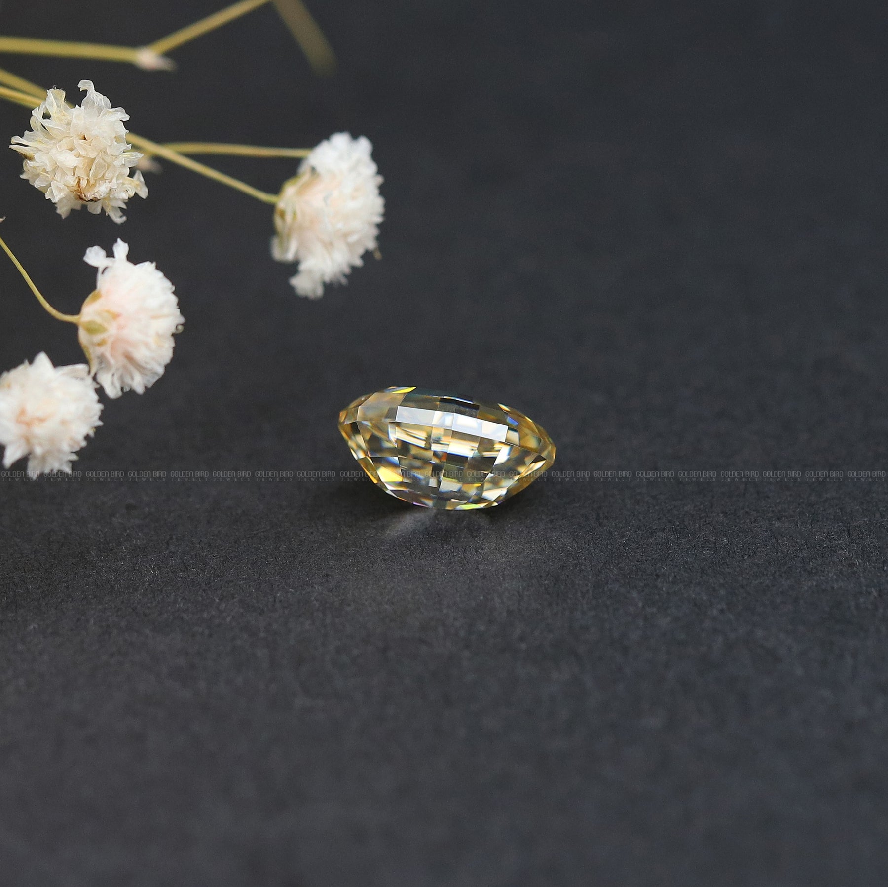 Side View Of Moissanite Oval Shaped Loose Stone