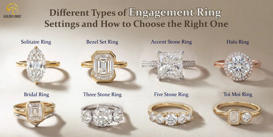 Engagement rings showcasing solitaire, bezel, accent stone, halo, bridal, and multi-stone settings