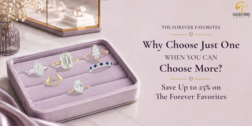 fine jewelry rings showcased in a premium display box, highlighting a limited-time offer on bestselling jewelry styles