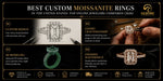 Handcrafted moissanite engagement ring with custom design and expert craftsmanship