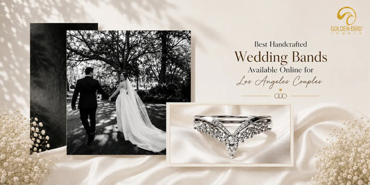 Luxury handcrafted wedding band set with diamond accents designed for modern couples seeking unique bridal jewelry