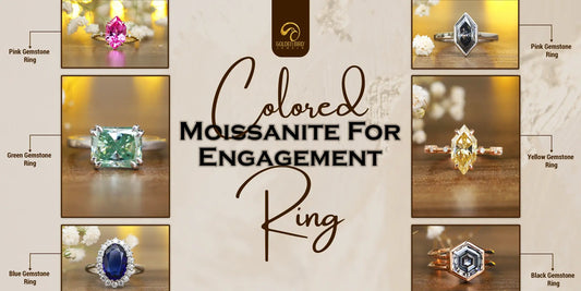 Different Colored Moissanite Engagement ring made by golden bird jewels