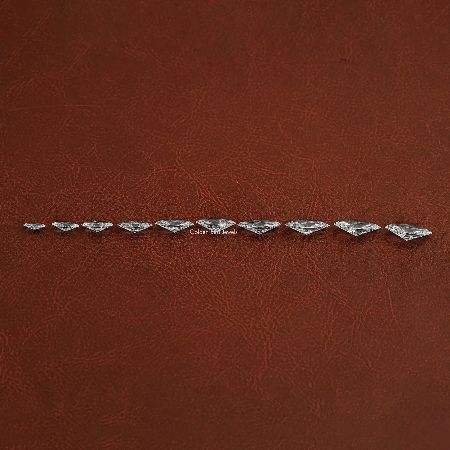 Side View of Marquise Cut Loose Lab Diamond In White