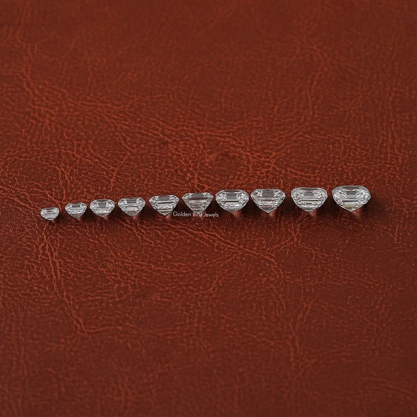 Side View of Asscher Cut Lab Grown Loose Diamond In White color