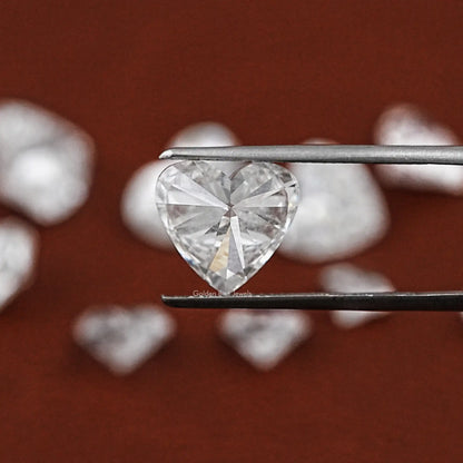 Twijer holding the Heart Shaped Loose Lab Diamond