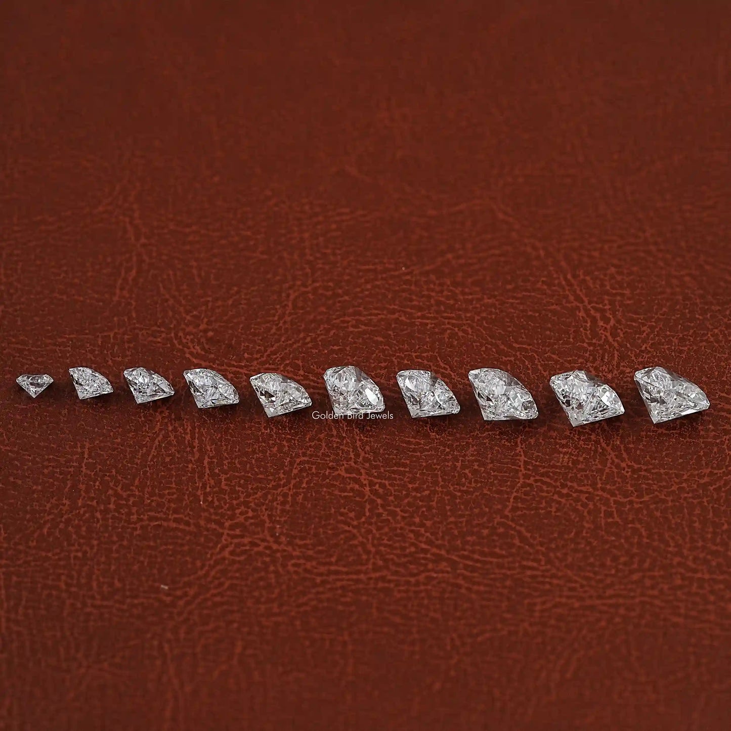 Side View of Heart Shaped Loose Lab Diamond In White