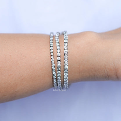 Round Cut Lab Grown Diamond Tennis Bracelet
