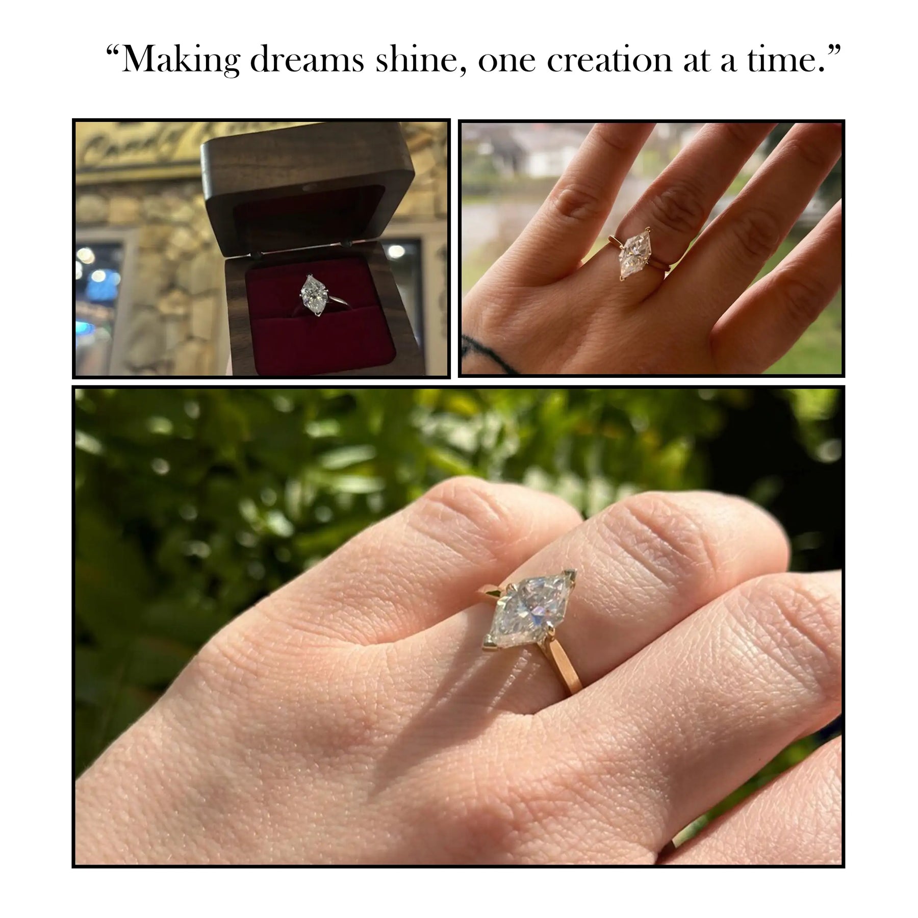 Niederländischer Marquise Schliff Solitär Diamantring