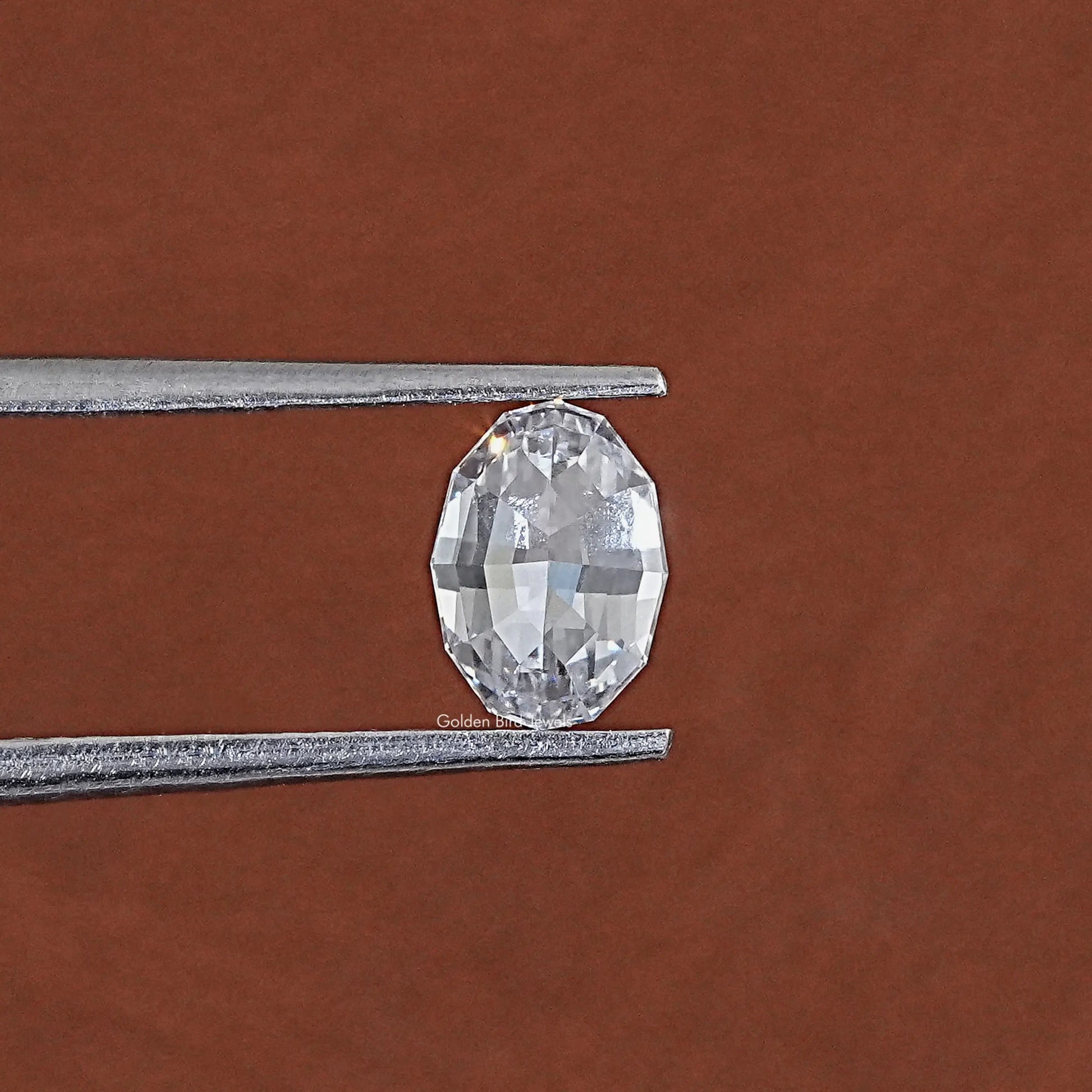 View of 1CT Step Cut Oval Loose Diamond In Colorless