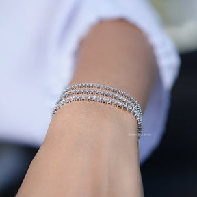 Round Cut Lab Grown Diamond Tennis Bracelet