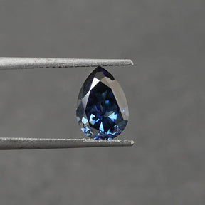 [2 Carat Blue Sapphire Pear Shaped Loose Moissanite]-[Golden Bird Jewels]