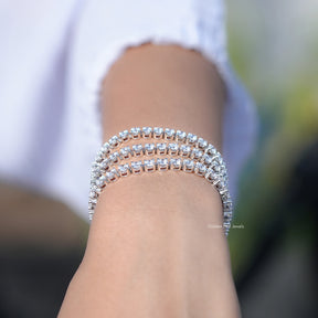 Round Cut Eco Friendly Diamond Tennis Bracelet