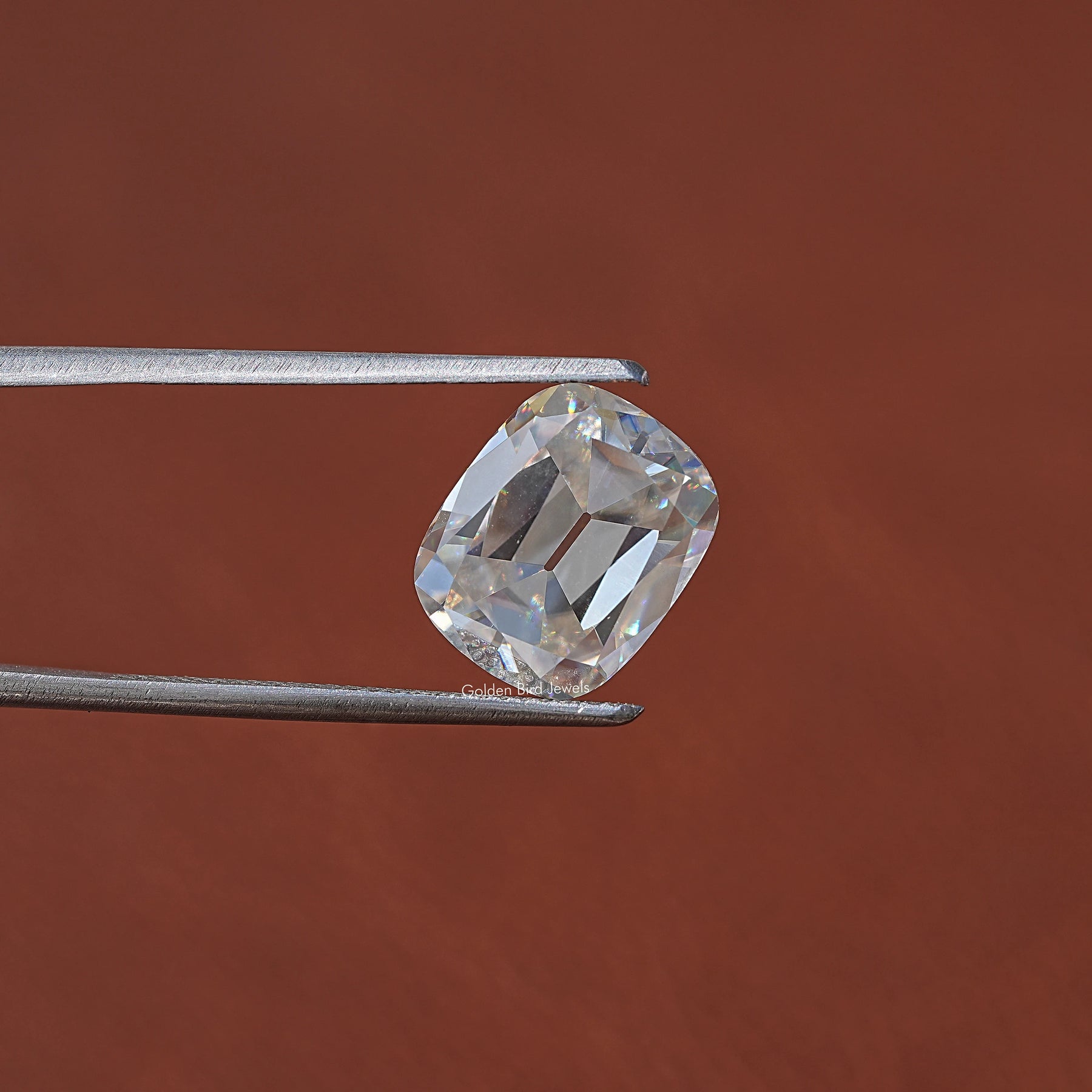 [Colorless Old Mine Cushion Cut Loose Stone]-[Golden Bird Jewels]