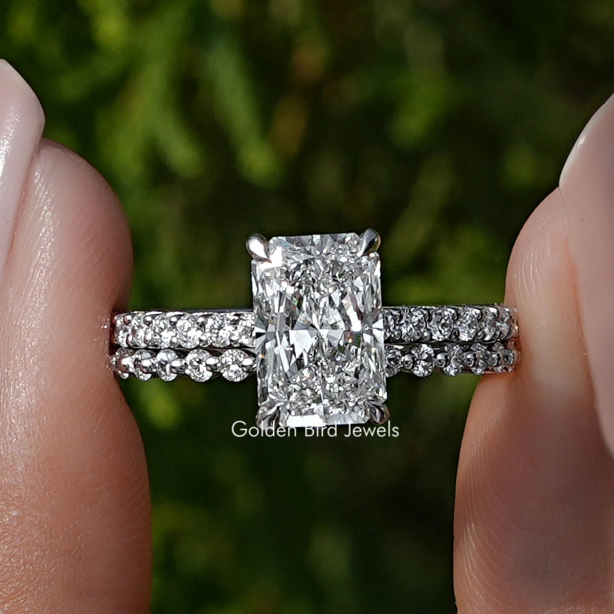 Diamant-Verlobungsring Im Radiant-Schliff