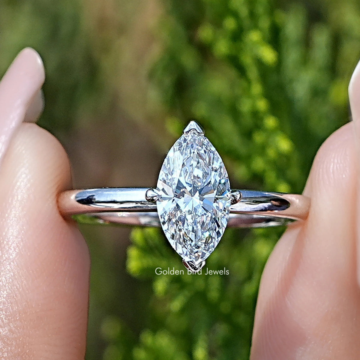 Marquise Cut Lab Grown Diamond Solitaire Ring