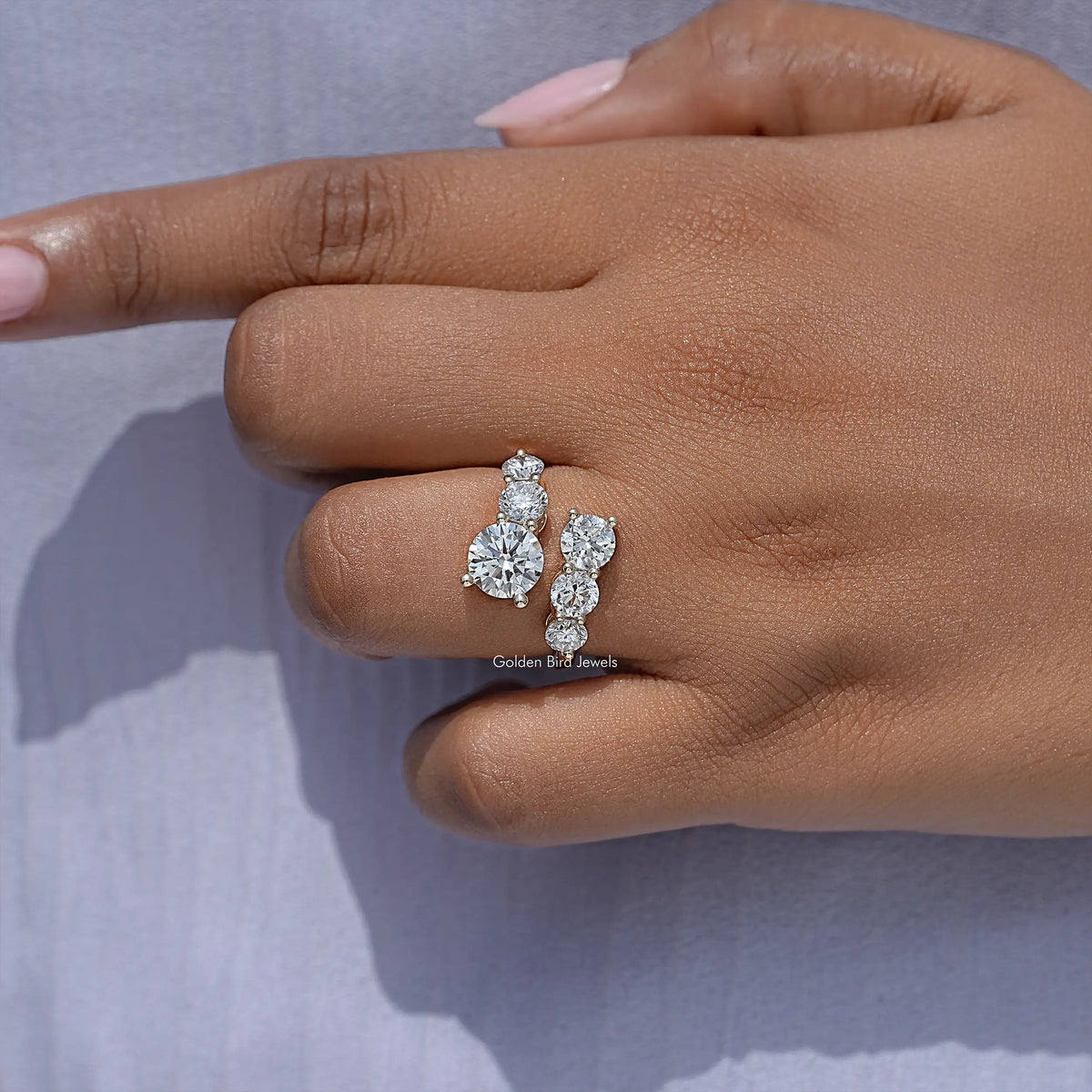 Round Cut Moissanite Bypass Shank Pendant