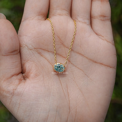 Old Mine Oval Gemstone Solitaire Necklace