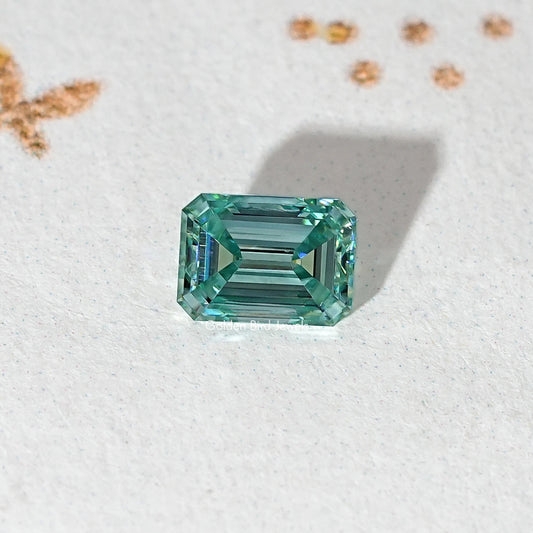 1,15 Karat Smaragdschliff Aquablauer Moissanit loser Stein