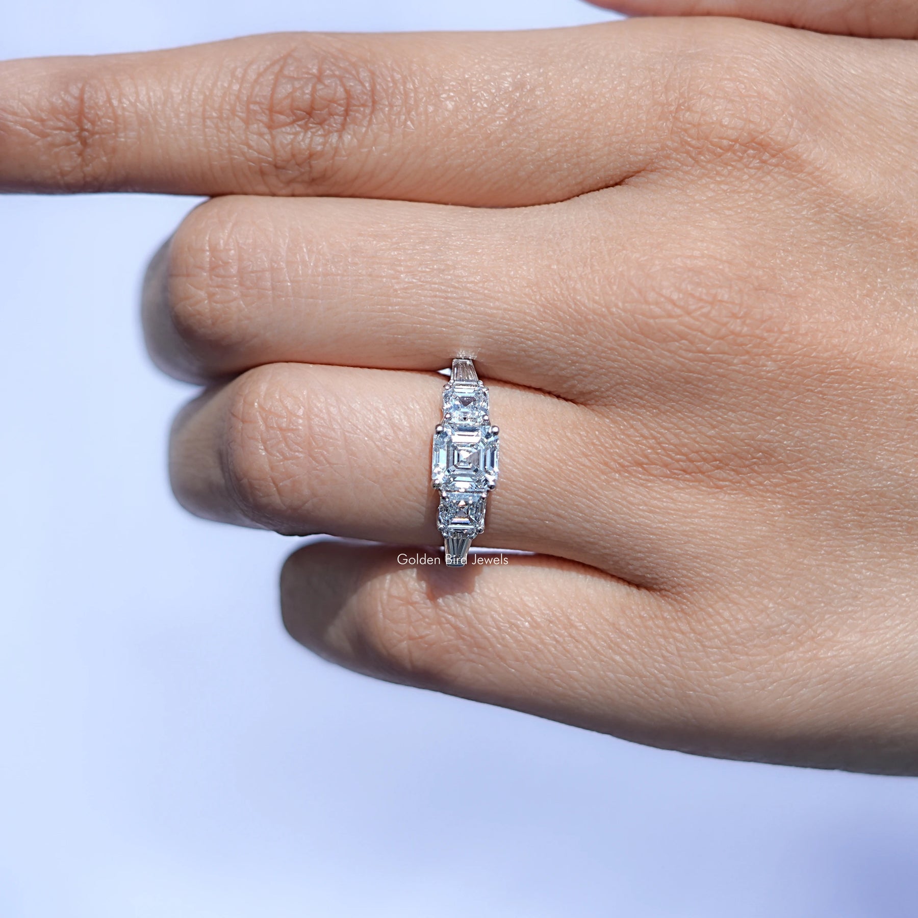 Asscher And Tapered Baguette Five Stone Ring