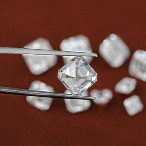 Twijer holding the Asscher Cut Lab Grown Loose Diamond