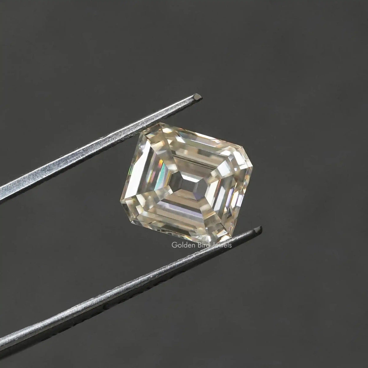 [4.60 carat asscher cut loose moissanite]-[Golden Bird Jewels]