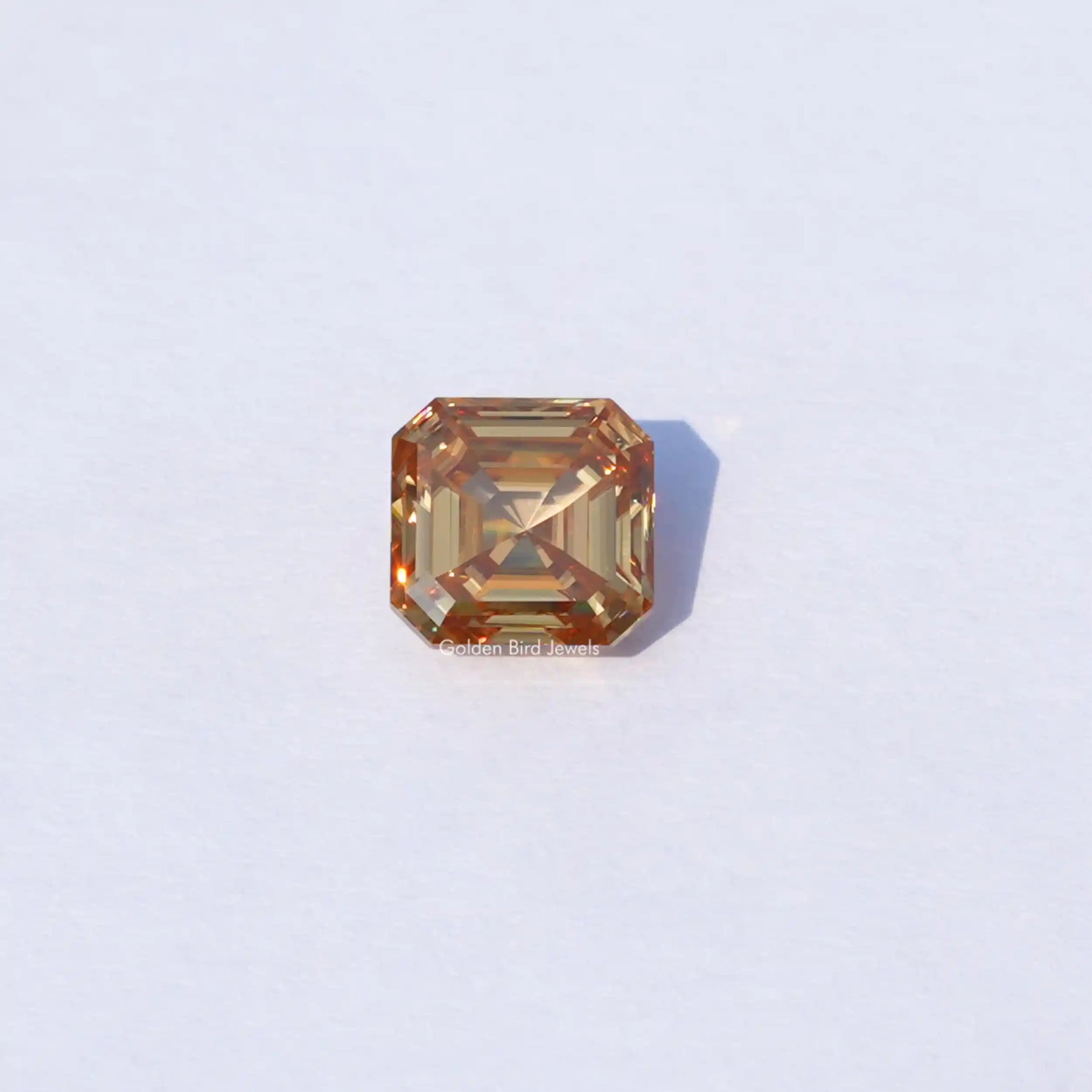 [Orange Asscher Cut Loose Moissanite]-[Golden Bird Jewels]