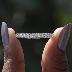 [Asscher Cut Moissanite Eternity Band]-[Golden Bird Jewels]