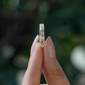 [Bezel Setting Asscher Cut Eternity Band]-[Golden Bird Jewels]