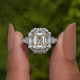 Asscher Cut Moissanite Halo Engagement Ring