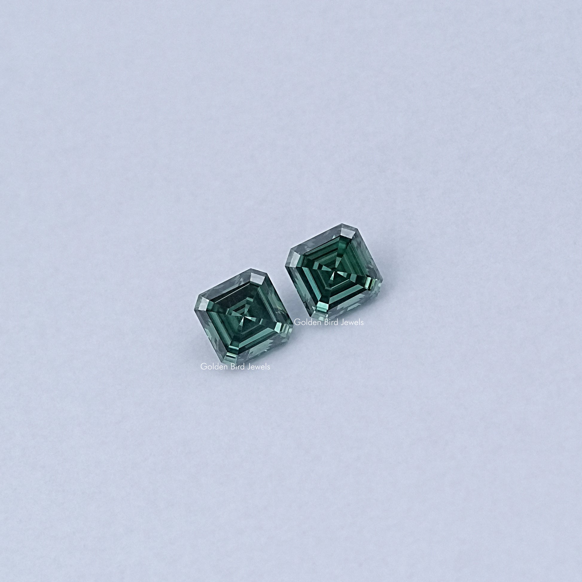 Detailed View Of Asscher Cut Lab Loose moissanite in Unique Pattern 