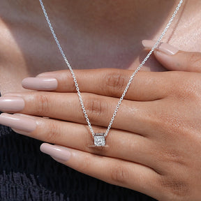 Asscher Cut Lab Diamond Solitaire Pendant