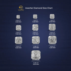 View Of Asscher Cut Diamond Size Chart In White