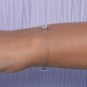 Asscher Lab Diamond Delicate Chain Bracelet