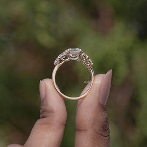 Asscher Cut Lab Grown Diamond Five Stone Ring