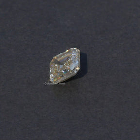 [side view of asscher cut loose stone made of off white color]-[Golden Bird Jewels]