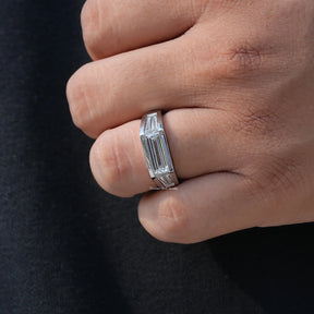 Baguette Cut Lab Grown Diamond Men's Ring