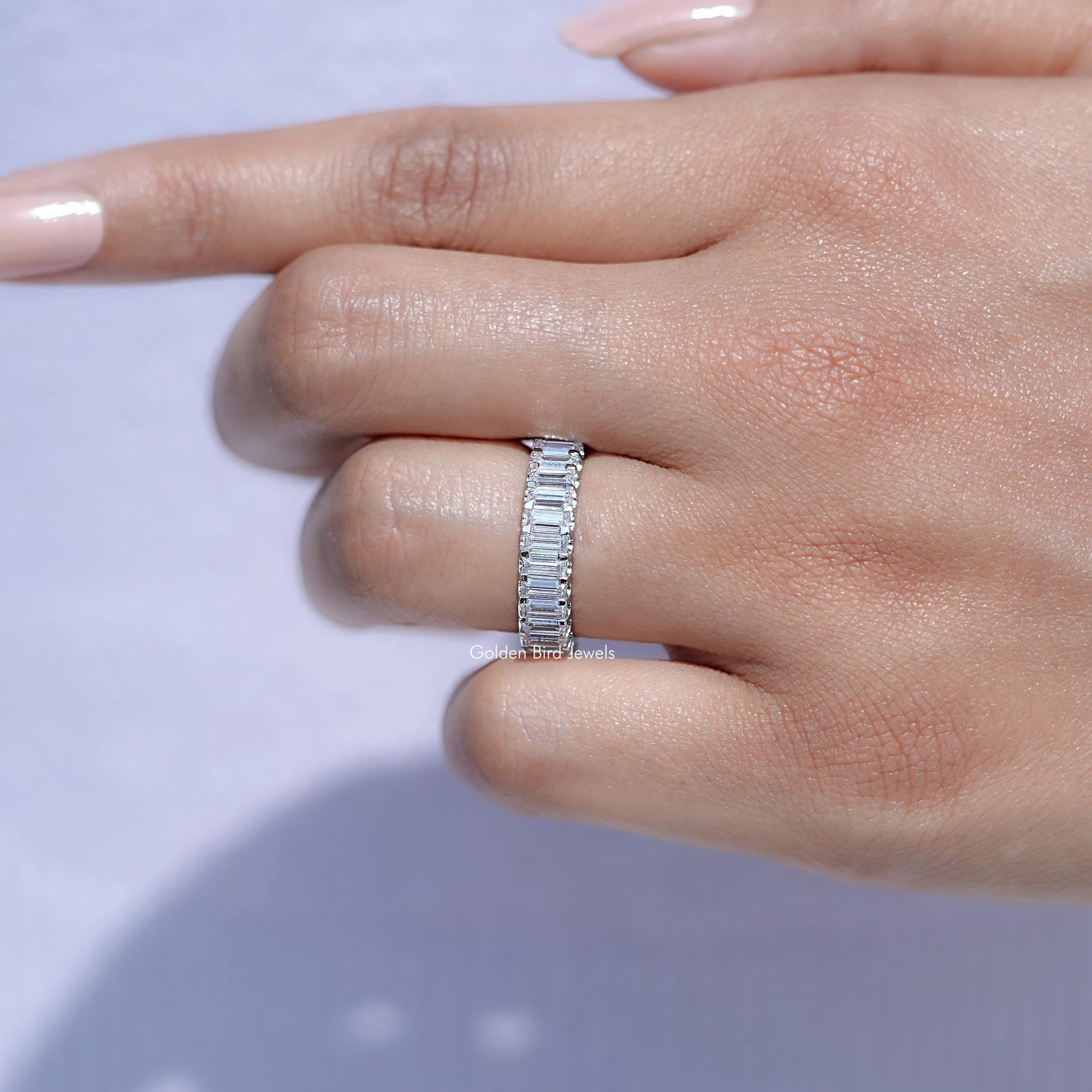 Baguette Moissanite Eternity Wedding Band