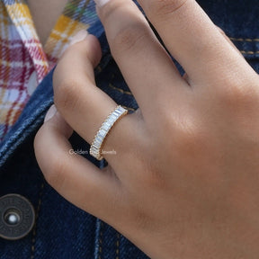 [Moissanite Half Eternity Band Made In Yellow Gold]-[Golden Bird Jewels]