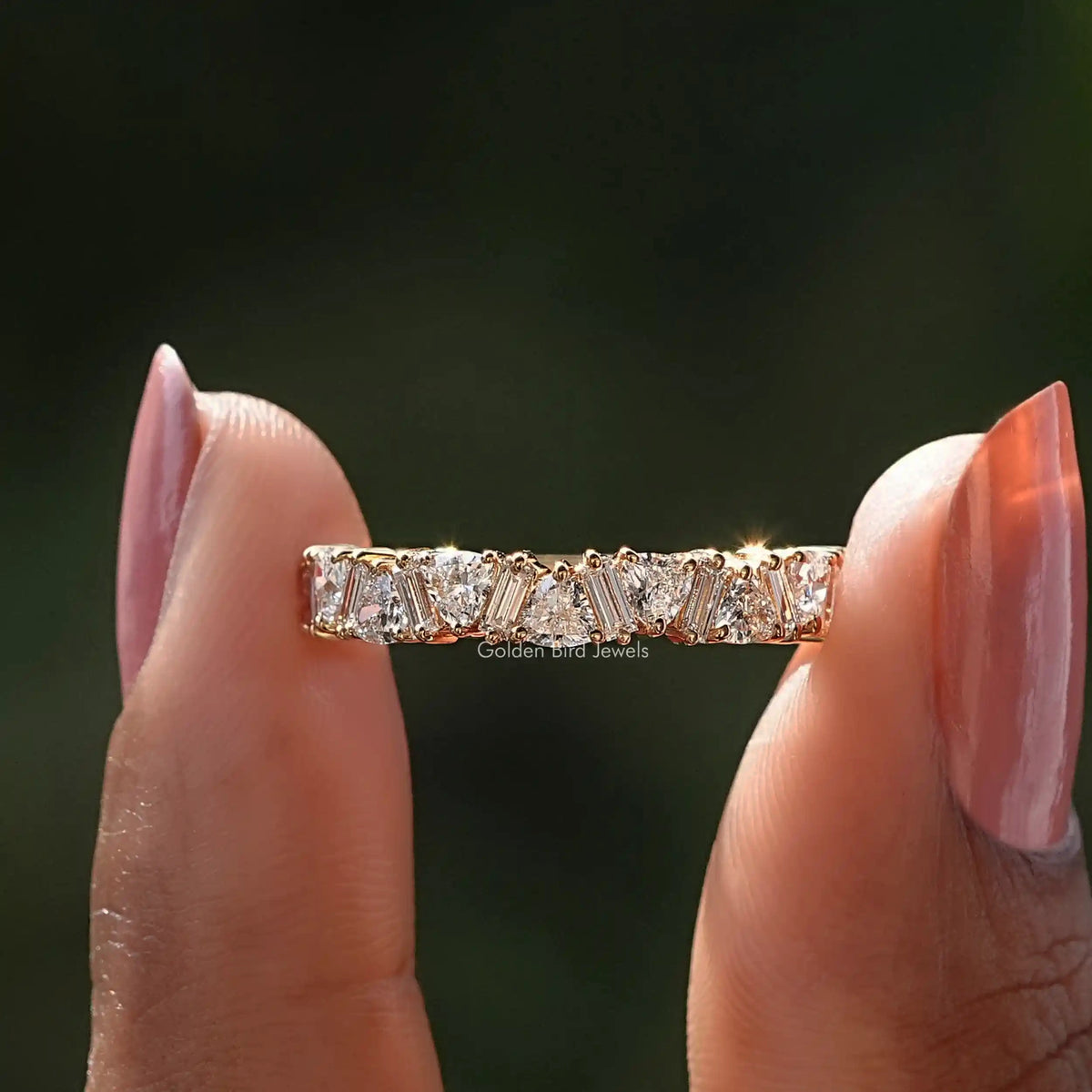 Trillion And Baguette Diamond Eternity Wedding Band