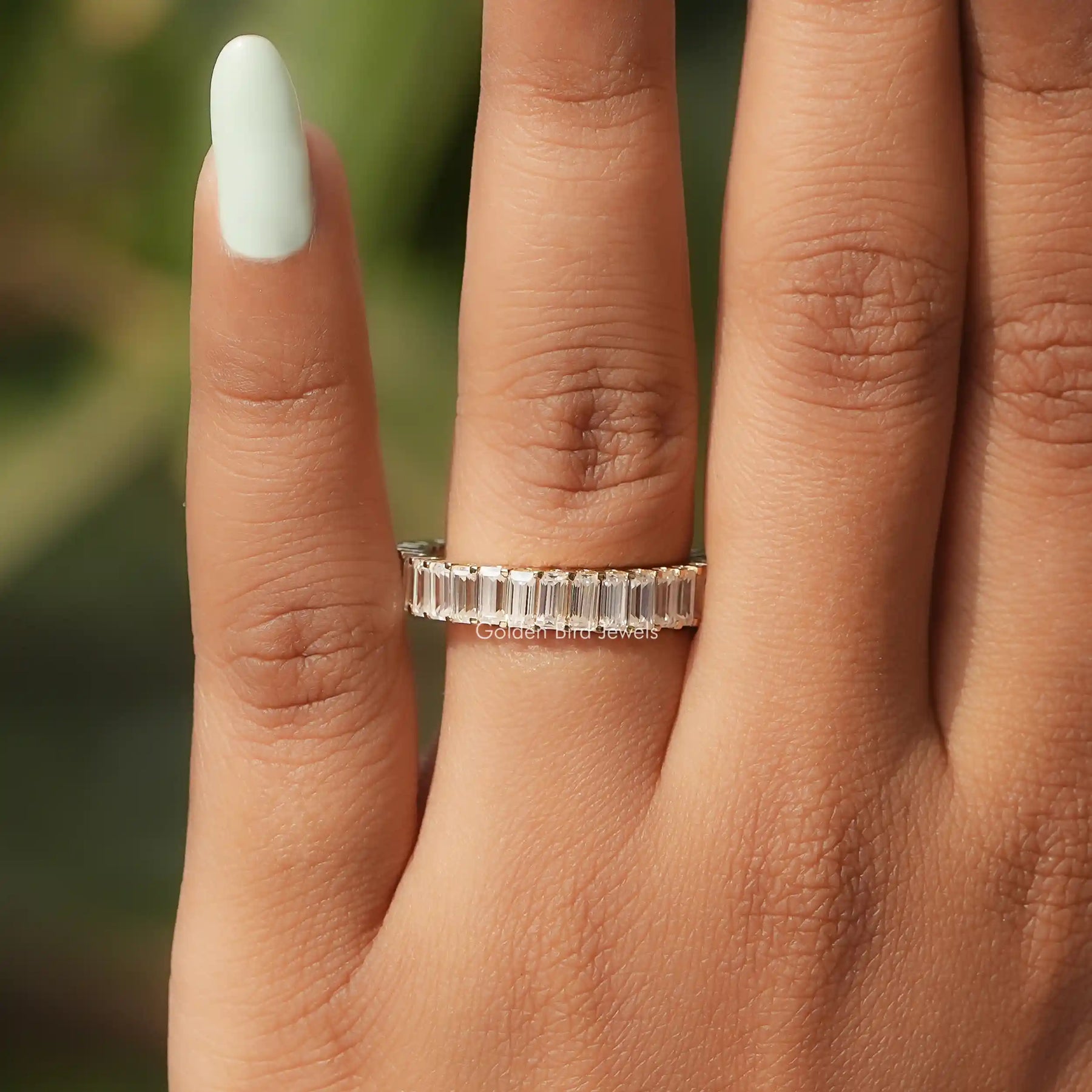 [Baguette Cut Moissanite Eternity Band]-[Golden Bird Jewels]