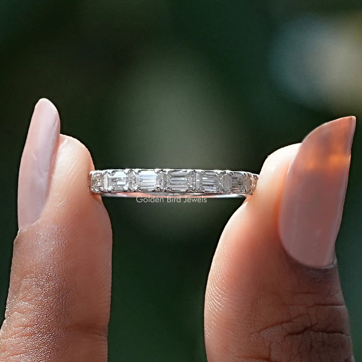 [Baguette Cut Moissanite Eternity Band]-[Golden Bird Jewels]